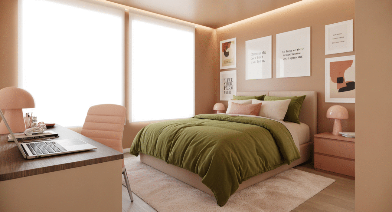 Olive Green and Beige Bedroom Ideas