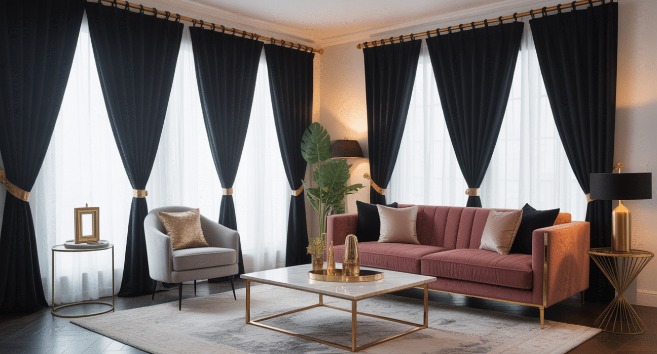 Black Curtains Living Room Ideas