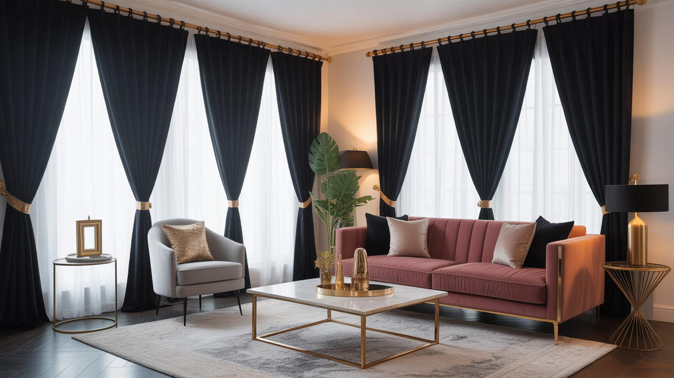 Black Curtains Living Room Ideas