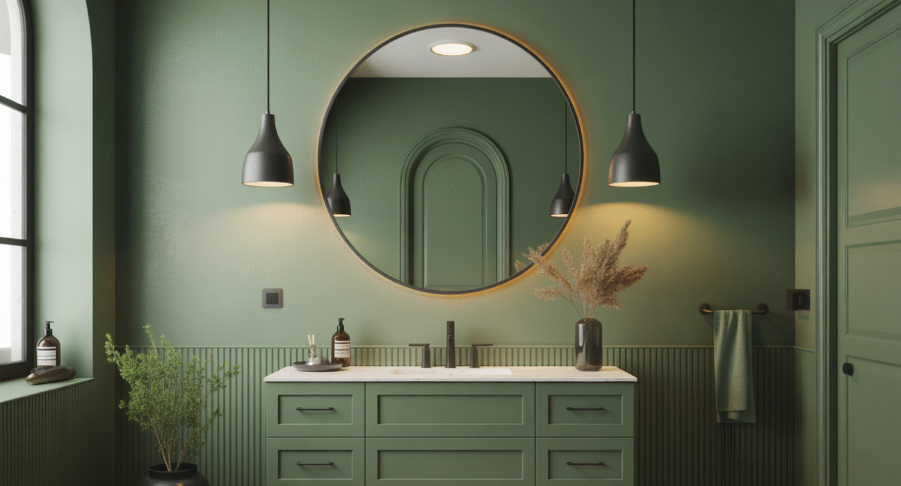 Sage Green and Black Bathroom Ideas