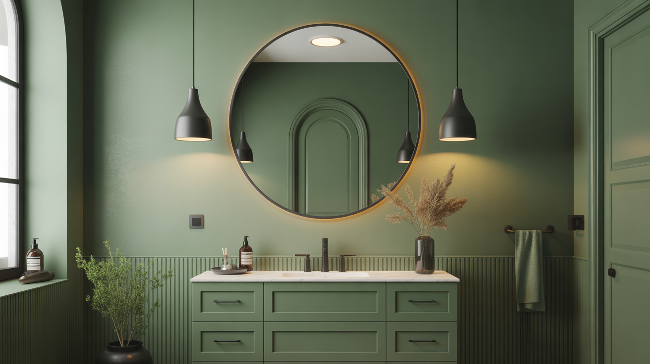Sage Green and Black Bathroom Ideas