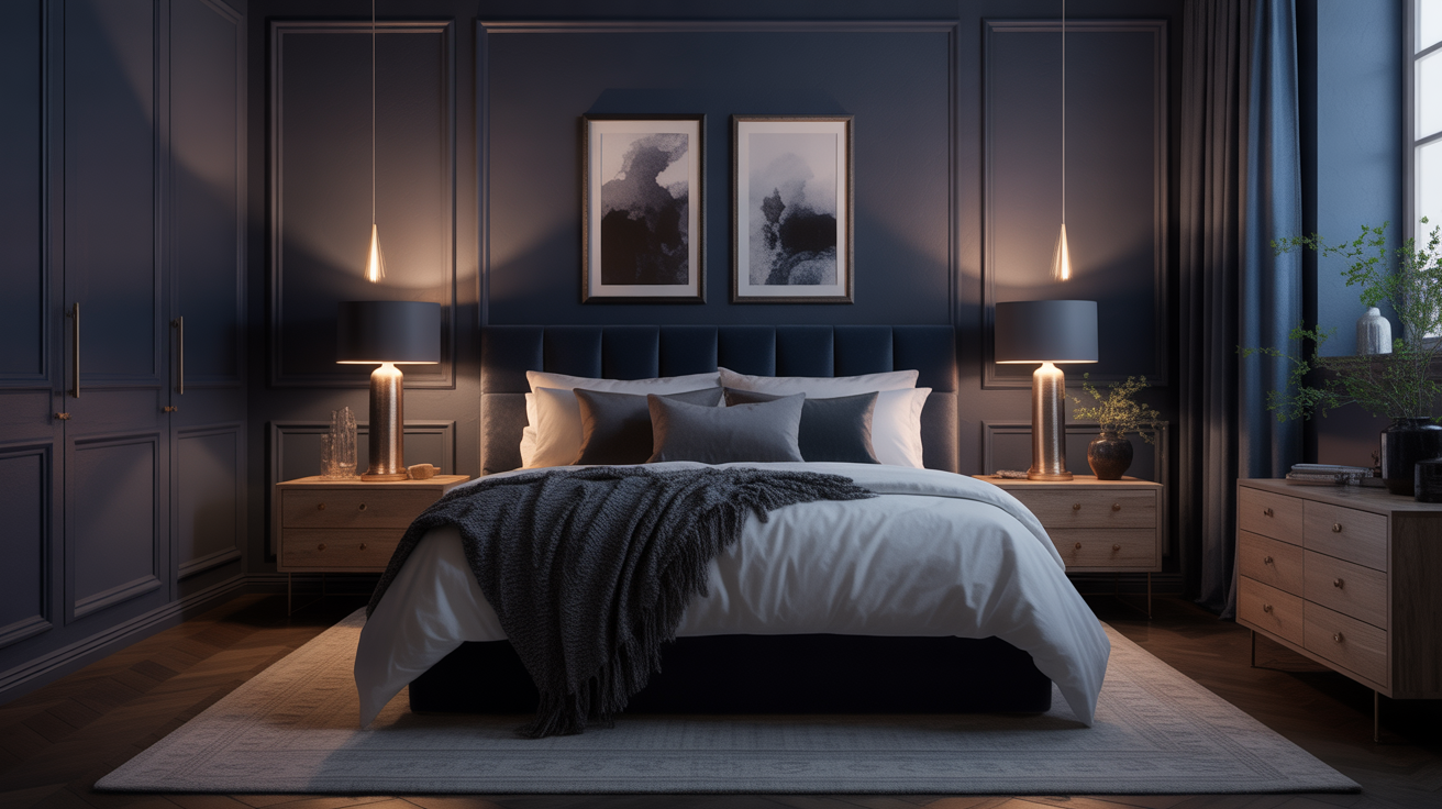 Navy Blue Bedroom