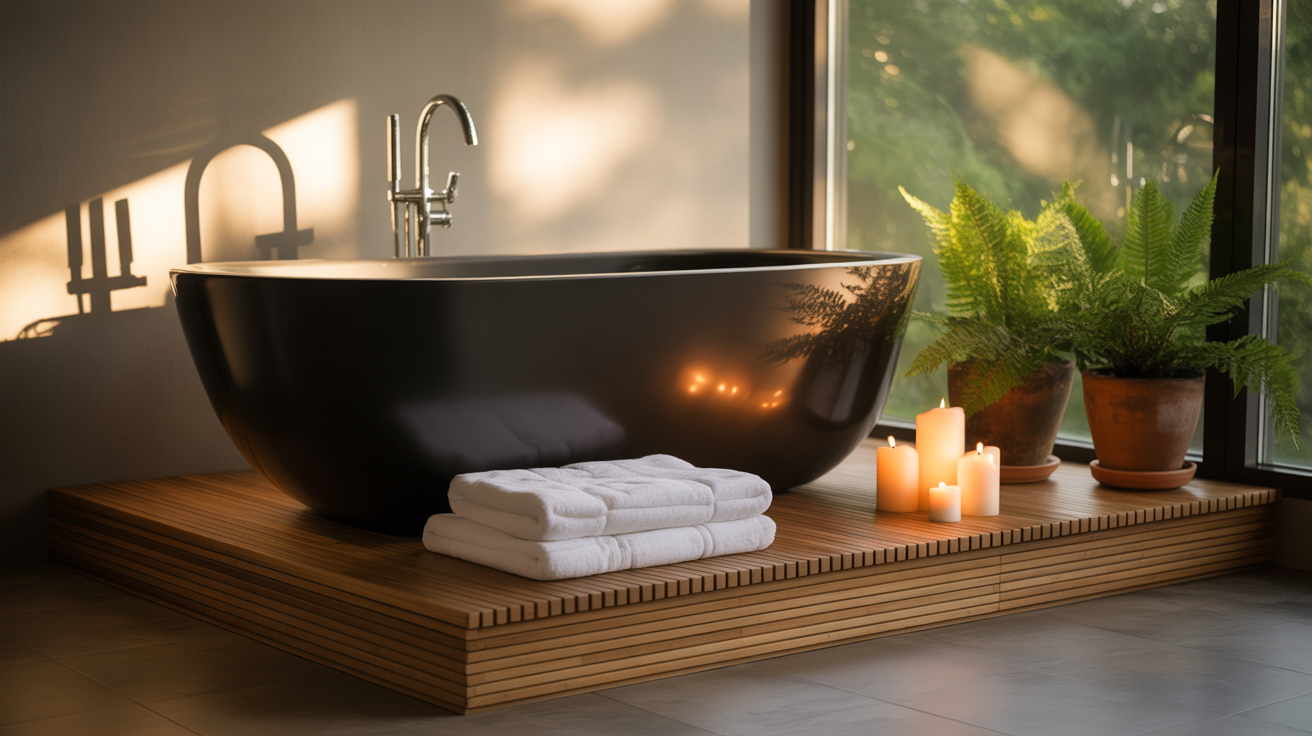 Black and Wood Bathroom Ideas