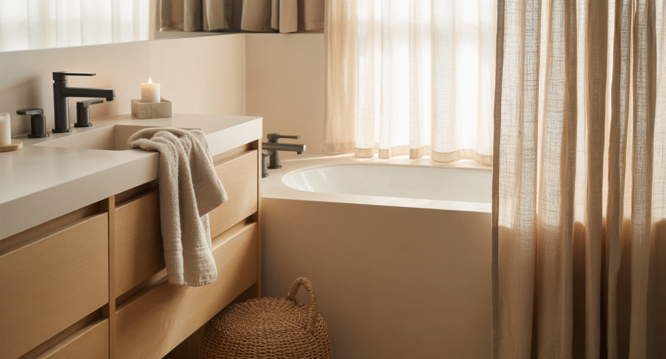 Bathroom with Black Fixtures Ideas