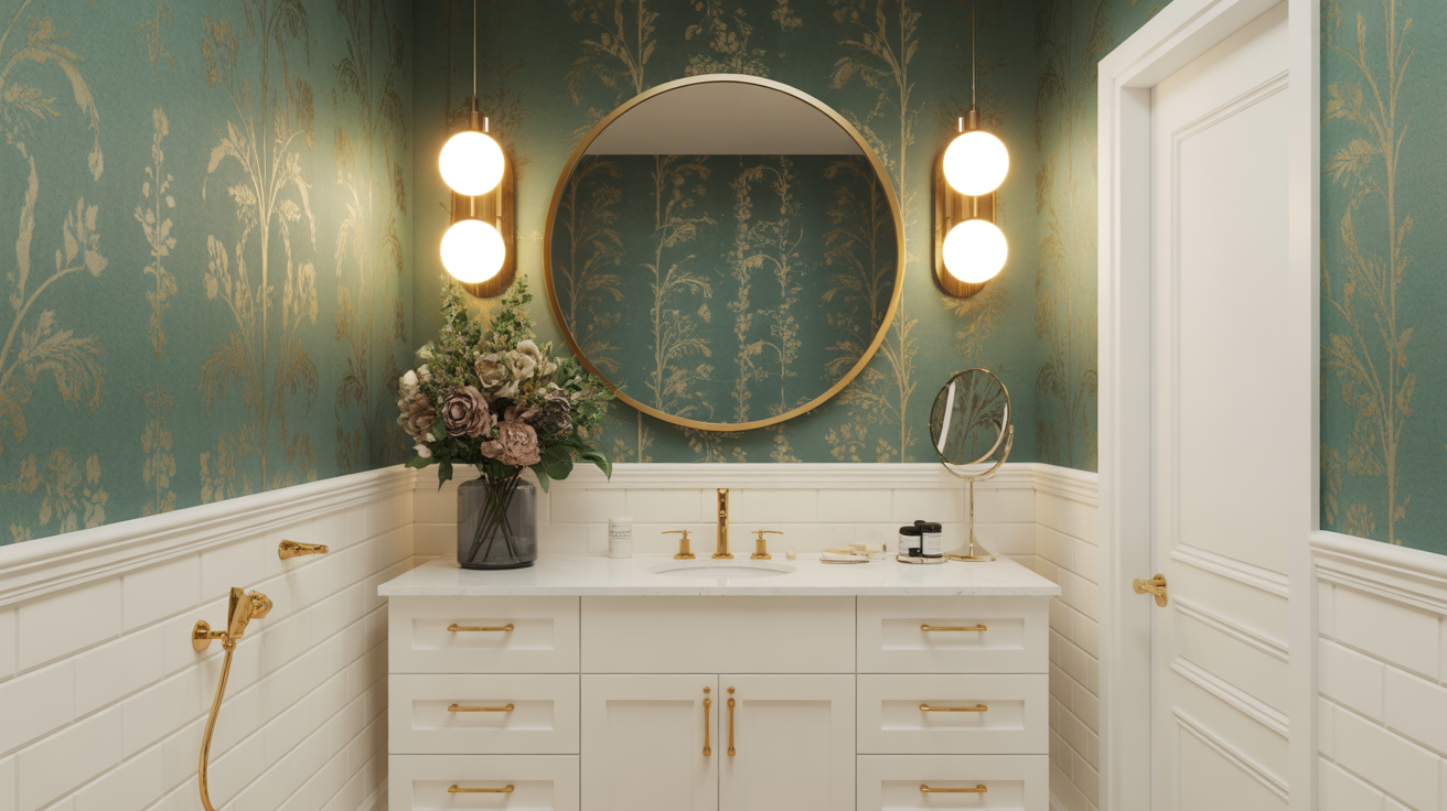 Green and Gold Bathroom Ideas