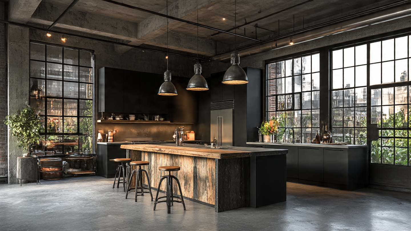 Black and Wood Kitchen Ideas