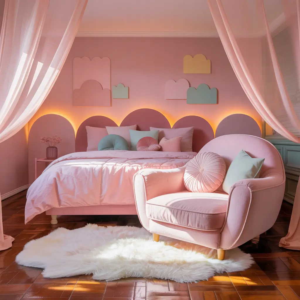 pink bedroom decor