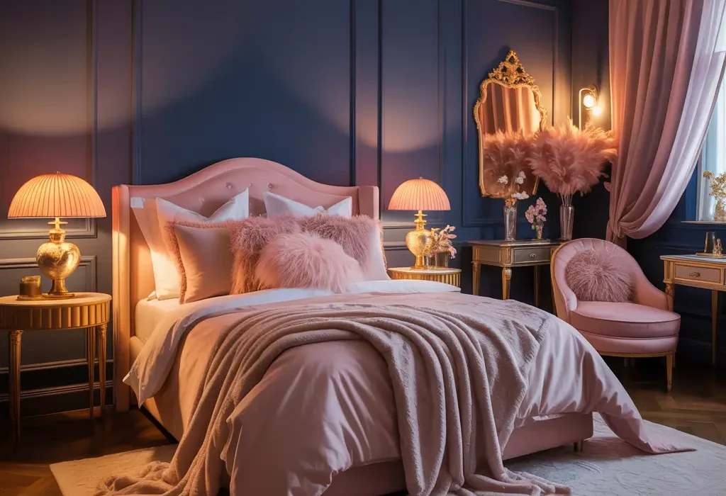 navy blue bedroom decor