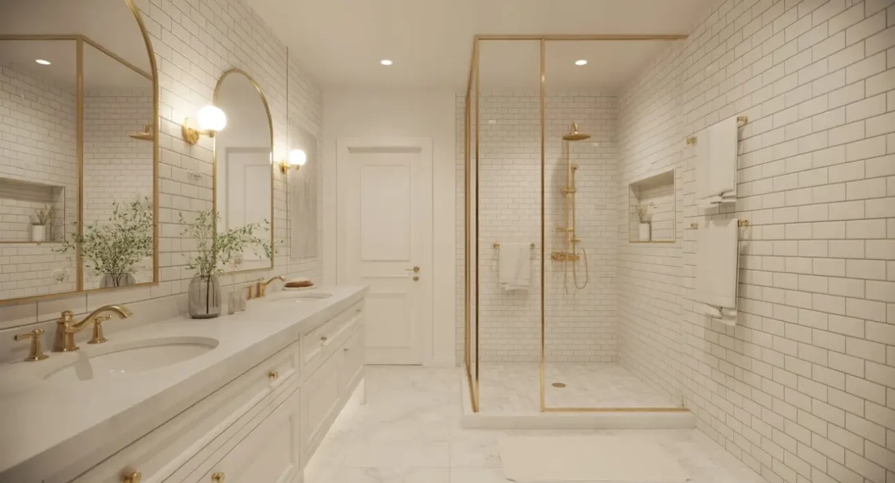 white subway tile bathroom