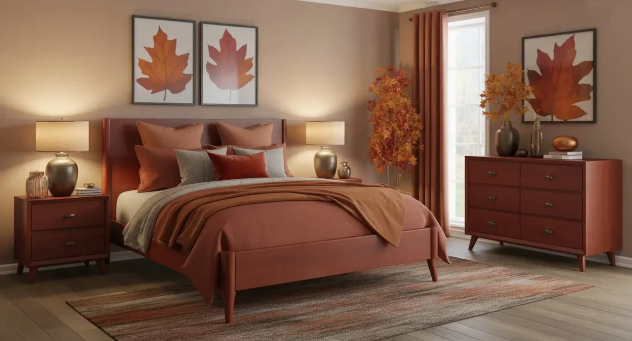 cherry wood bedroom decor ideas