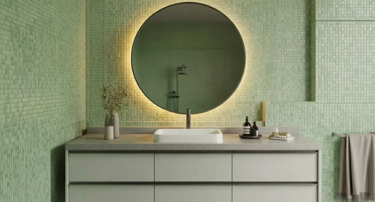 green tile bathroom