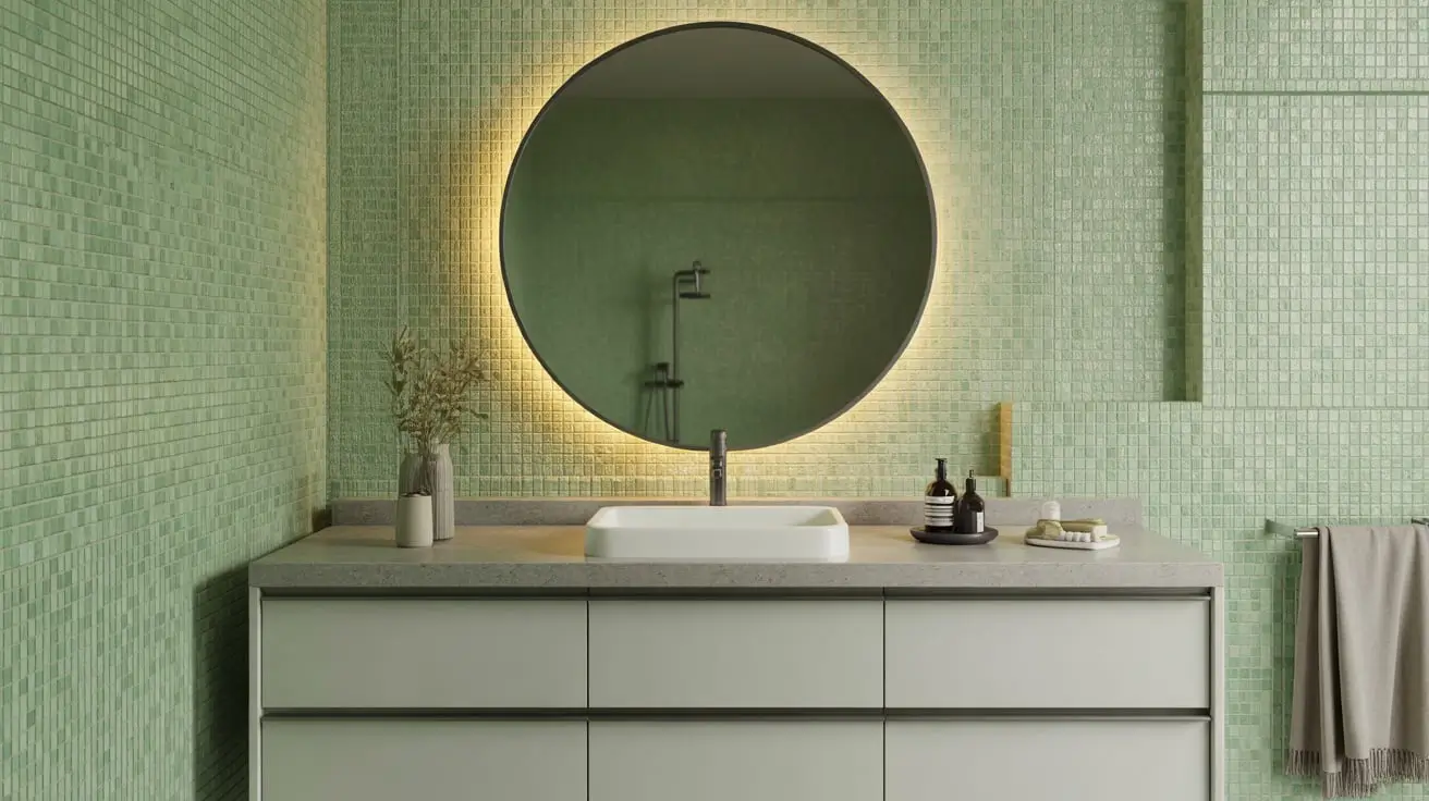 green tile bathroom
