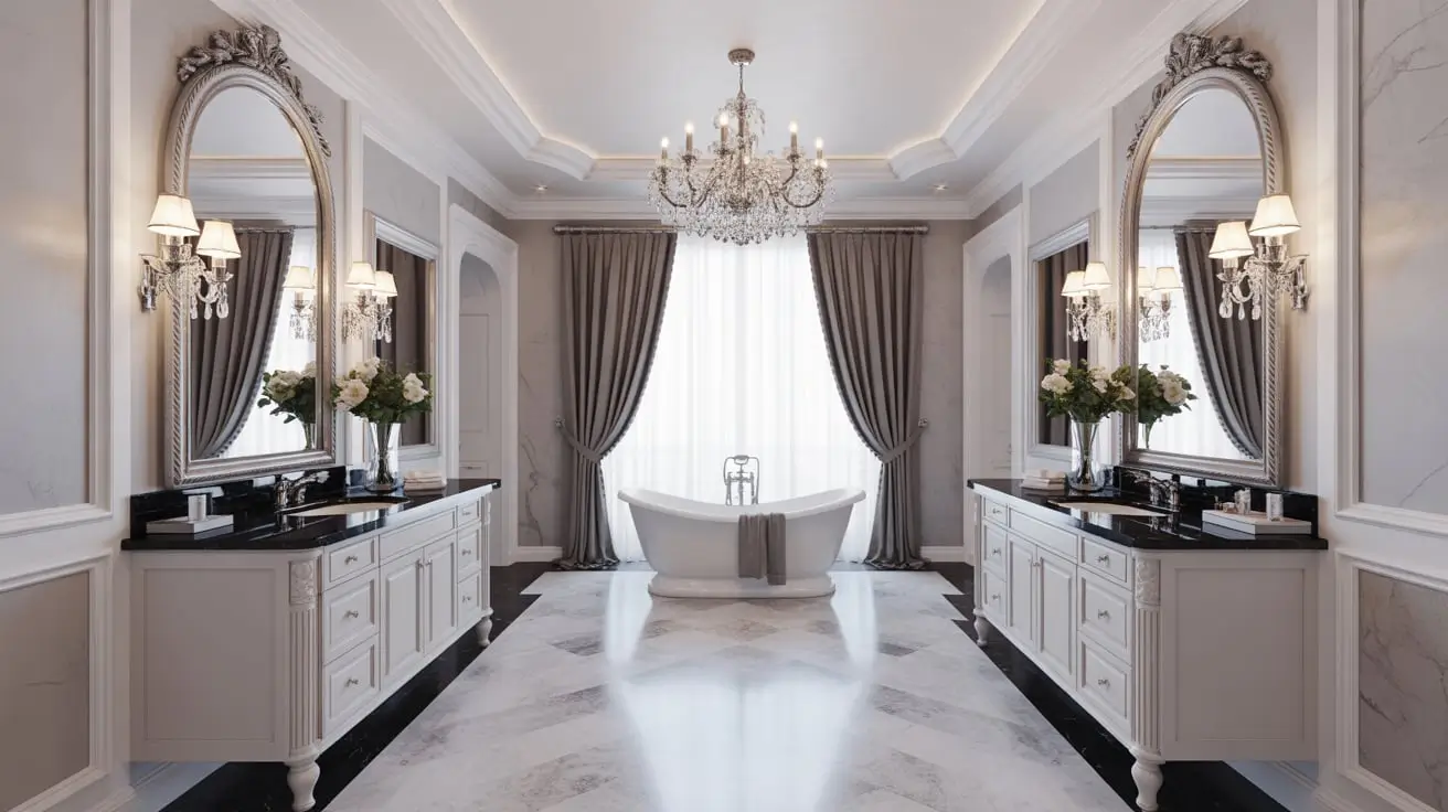black and white tile bathroom