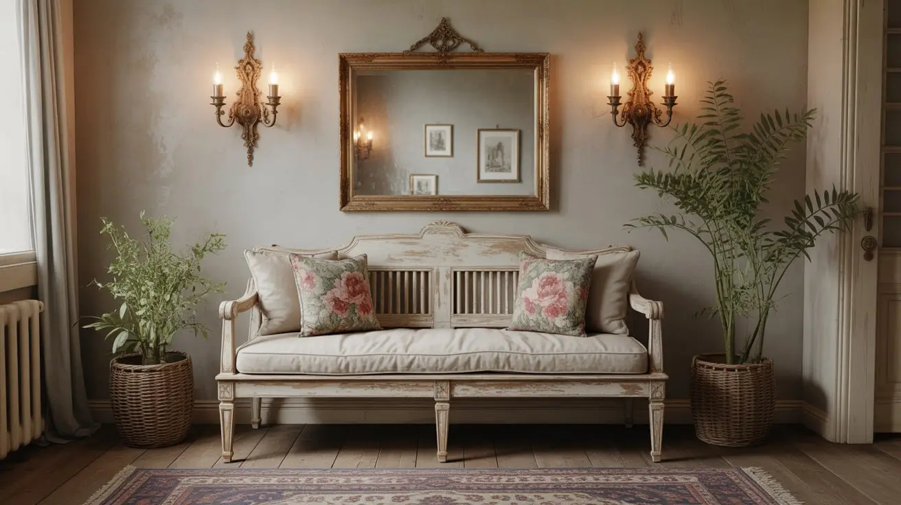 Entryway bench decor