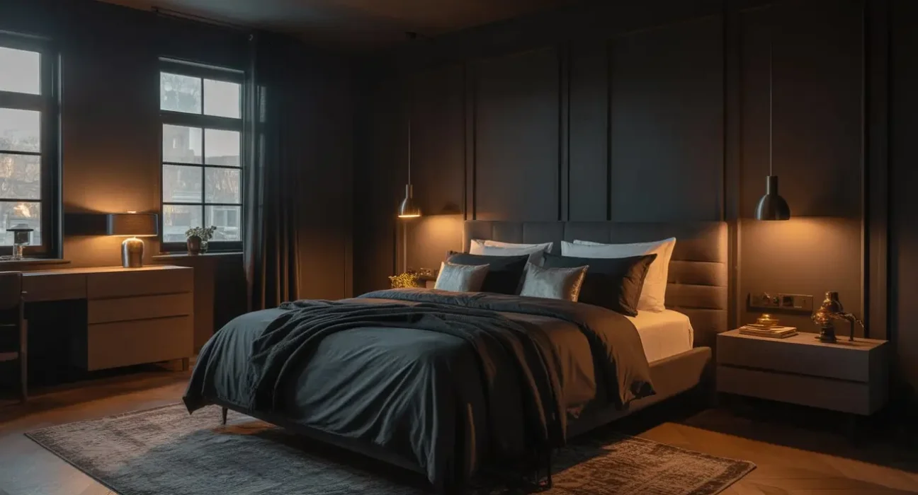 Black bedroom decor
