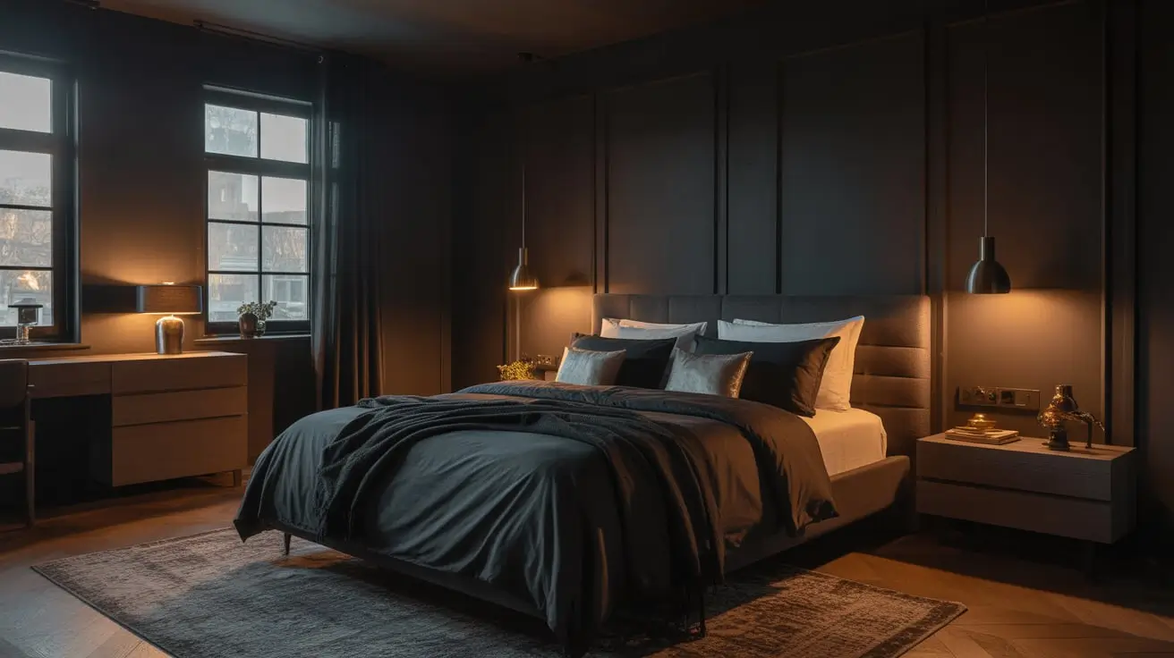 Black bedroom decor