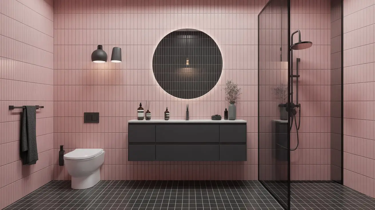 pink tile bathroom