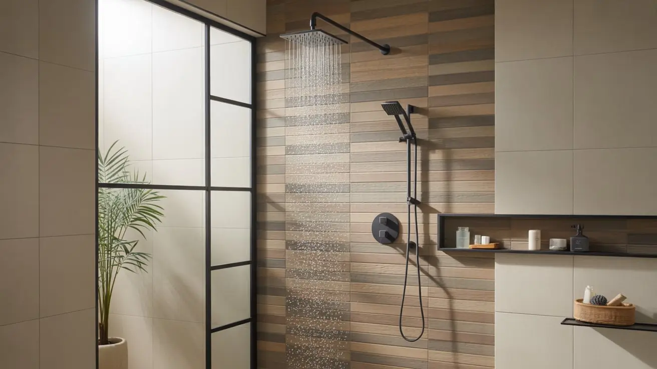 wood tile bathroom