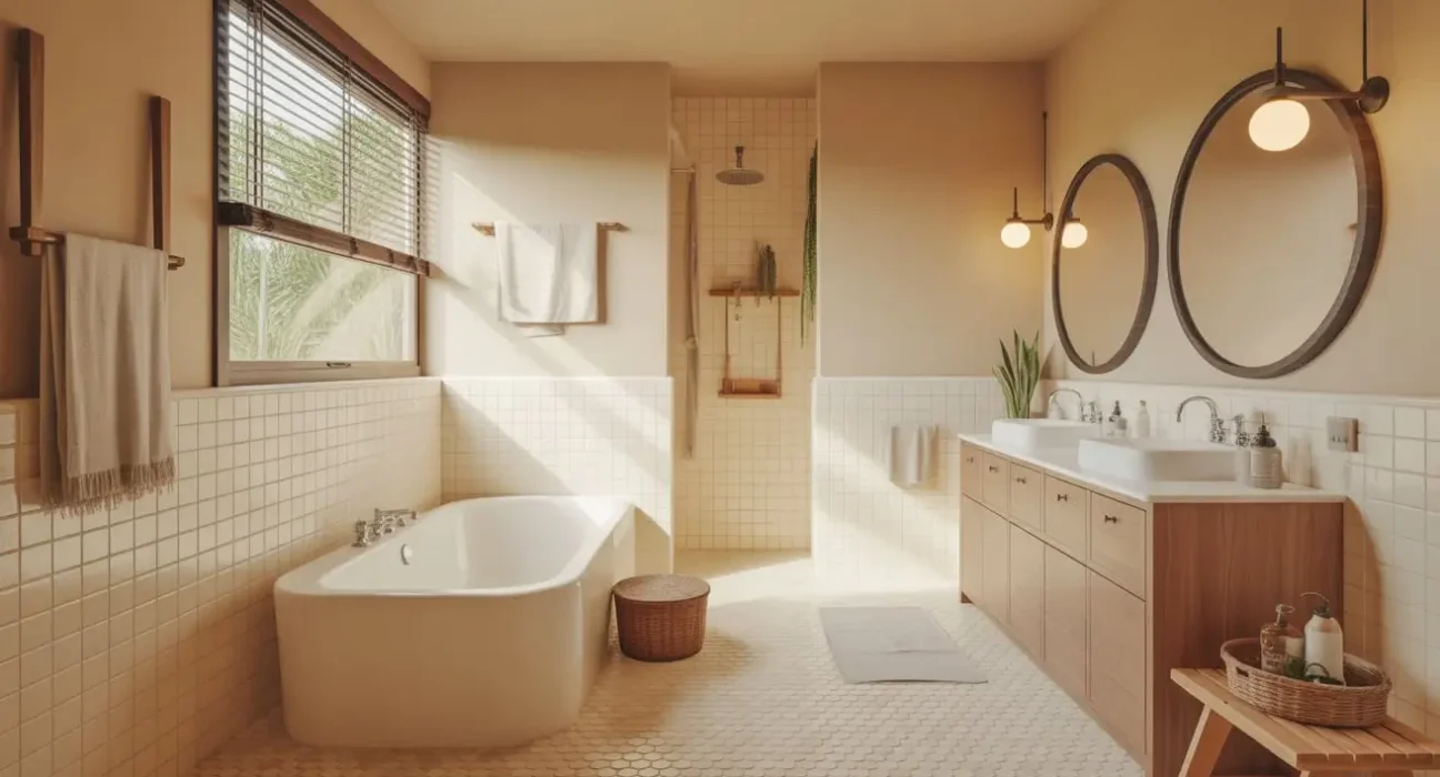 penny tile bathroom floor