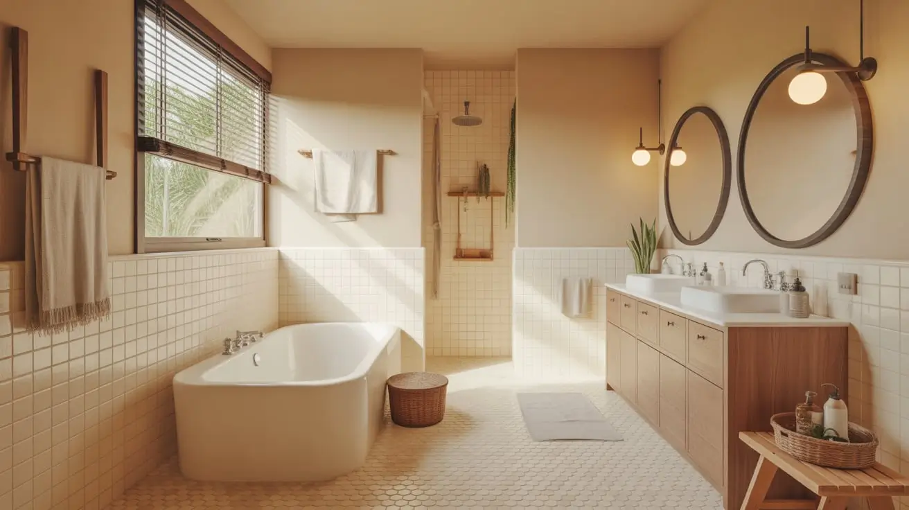 penny tile bathroom floor